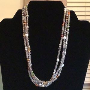 🔥PRICE⬇️🎉 Sterling/Semiprecious Necklace 3Strand